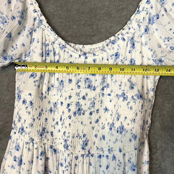 Aeropastale Floral Scoop-Neck Midi Dress Womens L Front Slit Cap Sleeves NWT - Picture 9 of 10
